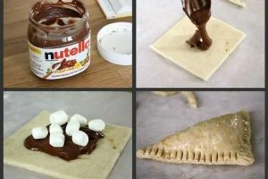 Imagem receita popular: Croissant com Nutella e Marshmallows